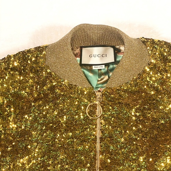 Gucci Gold Sequin Bomber & Evening Jacket - Picture 5 of 13